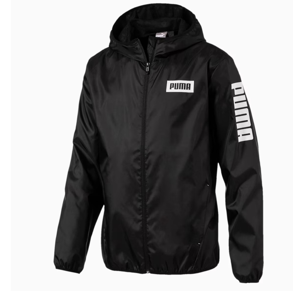 NWT Puma Men's Rebel Black Windbreakers Size XL